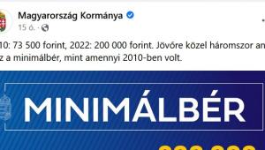 A kormány ábráján ránézésre jobban nőtt a minimálbér, mint a valóságban