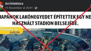 Bezzeg Japánban már lakónegyeddé alakítják a stadionokat? Ez a kép nem az, aminek látszik