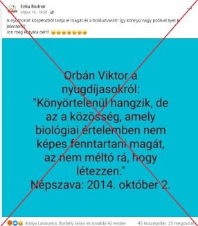 Orbán valójában a bevándorlást ekézte, és nem a nyugdíjasokat vagy a beteg embereket gyalázta egy 2014-es beszédében 