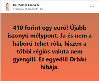 A háború óta nem csak a forint gyengült, de a többi régiós valuta már kapaszkodik vissza
