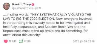 Megalapozatlan állítások terjednek Donald Trump “fake news ellenes” közösségi oldalán