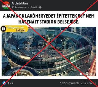 Bezzeg Japánban már lakónegyeddé alakítják a stadionokat? Ez a kép nem az, aminek látszik