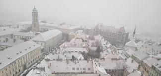 Szakad a hó Budapesten